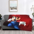 thumbnail image 5 of Lsque Mario Print Flannel Throw Blanket, Ultra-soft Blanket for Bed, Couch, Car, Hypoallergenic Anti-pilling blanket-50"x40", 5 of 8