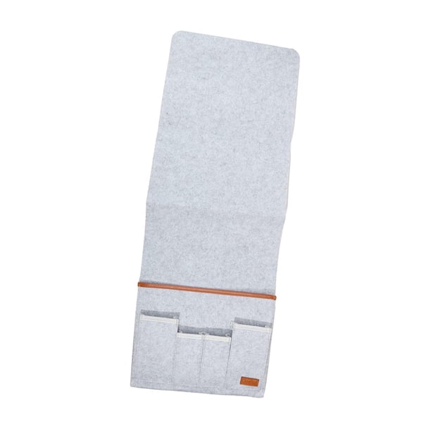 Organizador de almacenamiento para mesita de noche, bolsa de almacenamiento colgante, ahorro de espacio, antideslizante, para el hogar gris
