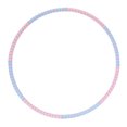 thumbnail image 2 of Anillo Hula Esponja de acero inoxidable desmontable que aprieta rápidamente el aro con peso para el vientre para hacer ejercicio deportivo, jugar, 6 secciones, azul y rosa, 2 of 10