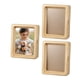 thumbnail image 1 of 3 x 4inch Marcos de fotos de madera natural, 3pcs Mini marco de fotos con acabado de madera para exhibición en escritorio y montaje en pared, color madera, 1 of 7