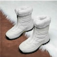 thumbnail image 5 of Women's Winter Snow Boots Outdoor Hiking Skiing Comfortable Anti-Slip Plush Zipper Cold-Resistant Thickened High Boots White 8 US, 5 of 7