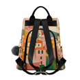 thumbnail image 2 of FORMRS Women's Travel Backpack Purse Anti-theft Hidden Pockets Casual Shoulder Bag, Pink Cityscape Painting, 2 of 7