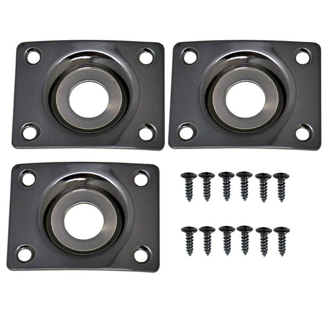 Plaque de Sortie d'Entrée pour Guitare Électrique LP SG Rectangle Noir