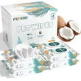 thumbnail image 1 of Toallitas para mascotas FEMEKE, 400 unidades, hipoalergénicas, con aceite de coco, 1 of 6