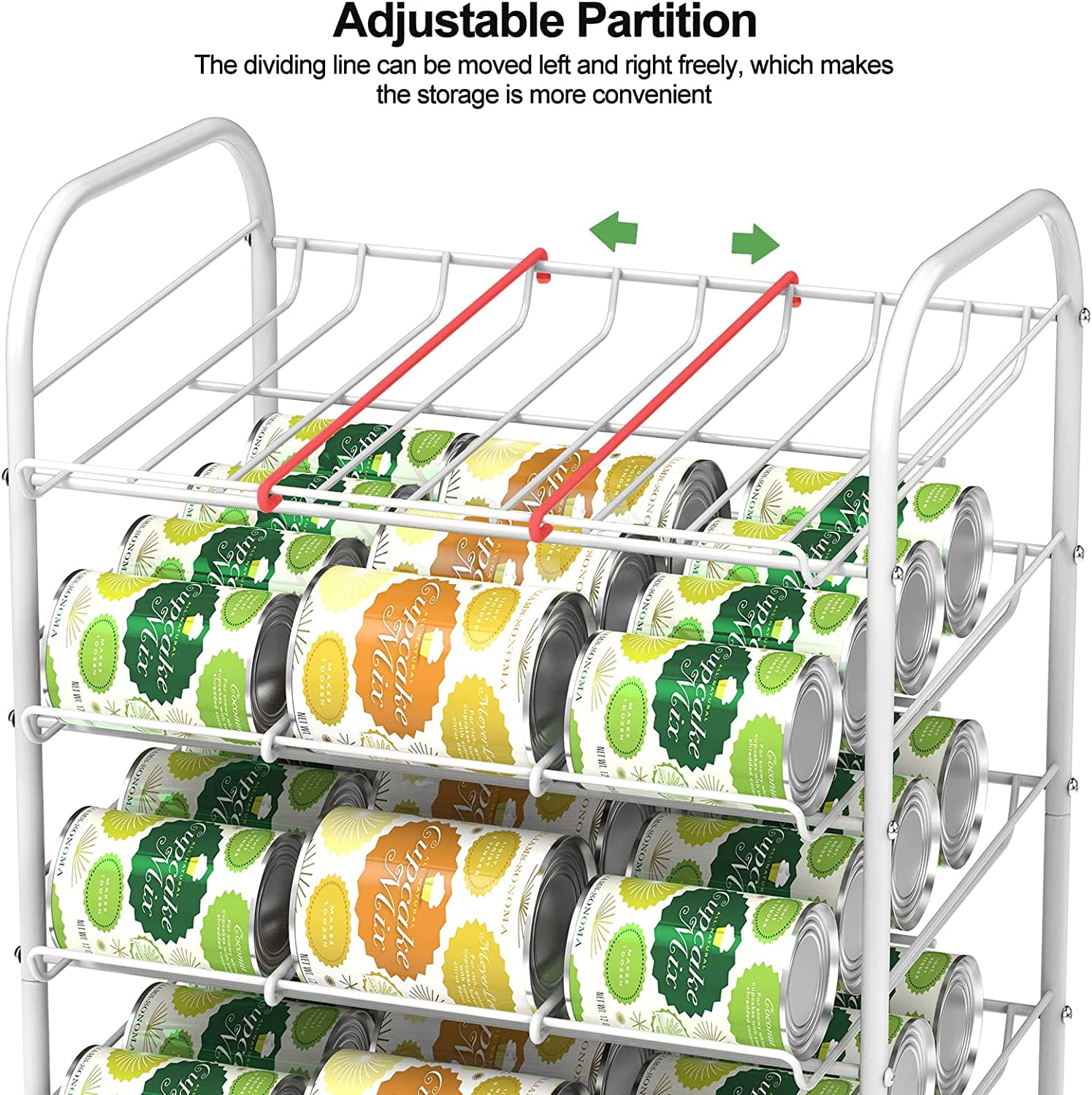 7-Tier Can Organizer Rack Dispenser for Pantry, White