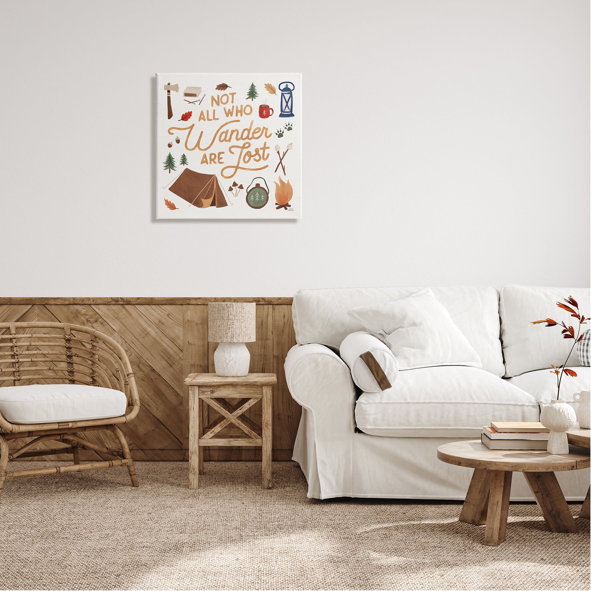 Stupell Industries Wander Camping Phrase Typography Painting Gallery Wrapped Canvas Print Wall Art, 24 x 24
