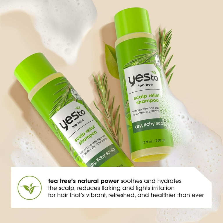 Yes To Tea Tree & Sage Oil Scalp Relief Shampoo 12 Fl Oz, Deep