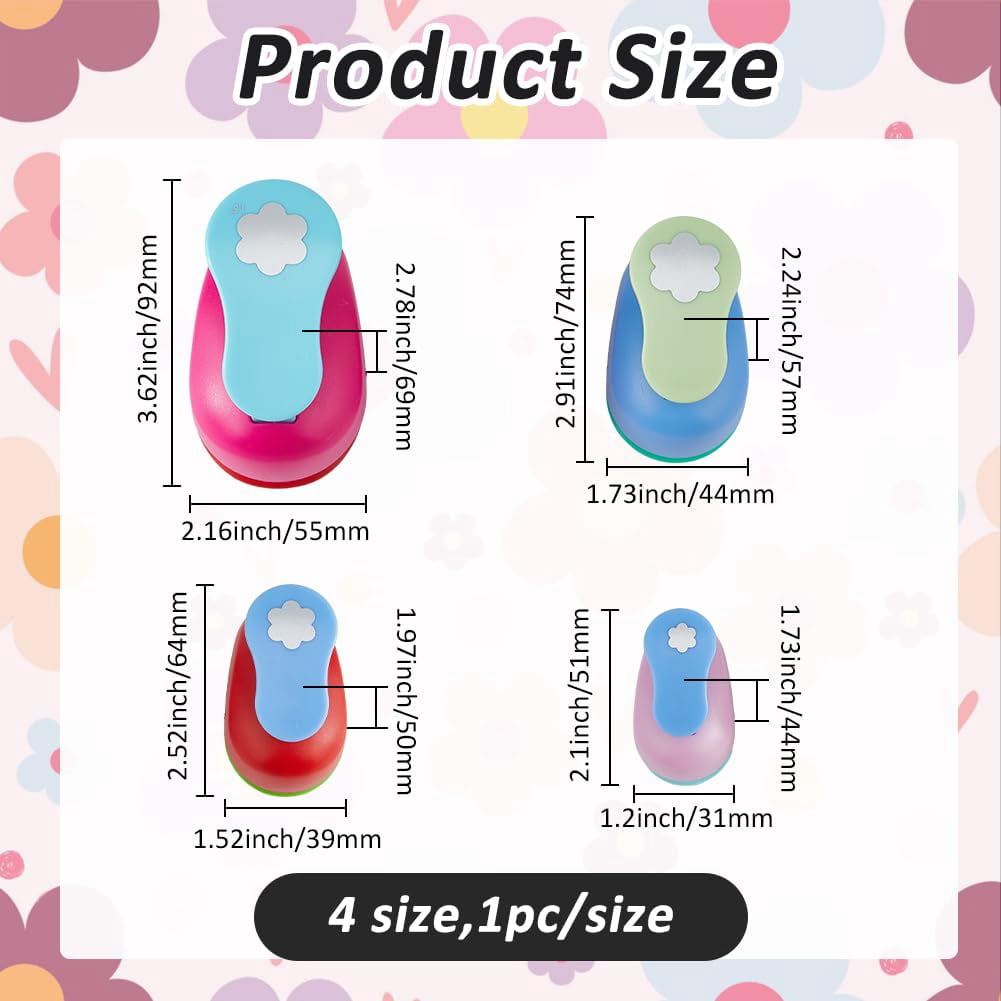 4Pcs 4 Styles Butterfly Shape Craft Punch Single Crafting Scrapbook Punches Plastic Alloy Craft Punch Paper Shaper Scrapbooking Paper Crafts DIY Making Cards Scrapbooking Decorations