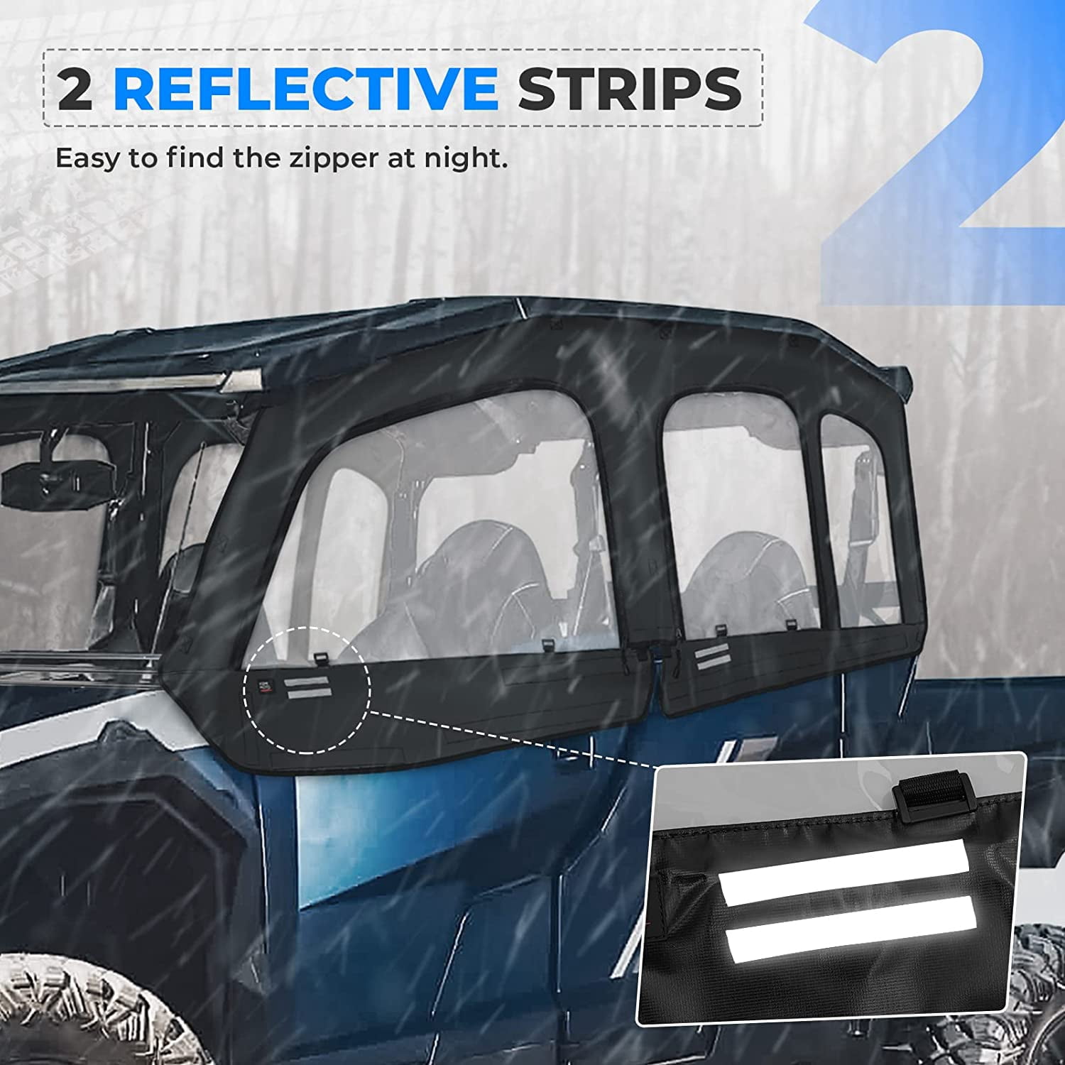 KEMIMOTO UTV Soft Cab Enclosure Upper Doors Window Compatible with General XP 4 1000 Water-Resistant and Heavy-Duty Fits 4 Side Windows