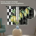 thumbnail image 6 of Lemon Flower Checkerboard Kitchen Curtains, Summer Vintage Leaf Short Window Curtains Set of 2, Window Treatment Tier Curtains for Kitchen Over Sink Bathroom Dining Room Decor (26x36 Inch), 6 of 6