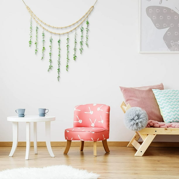 Eucalyptus Boho Wall Decor Large Boho Bedroom Wall Wooden Bead Garland Artificial Eucalyptus Natural Greenery Decoration 31 X 35 Inch Simple Color Walmart