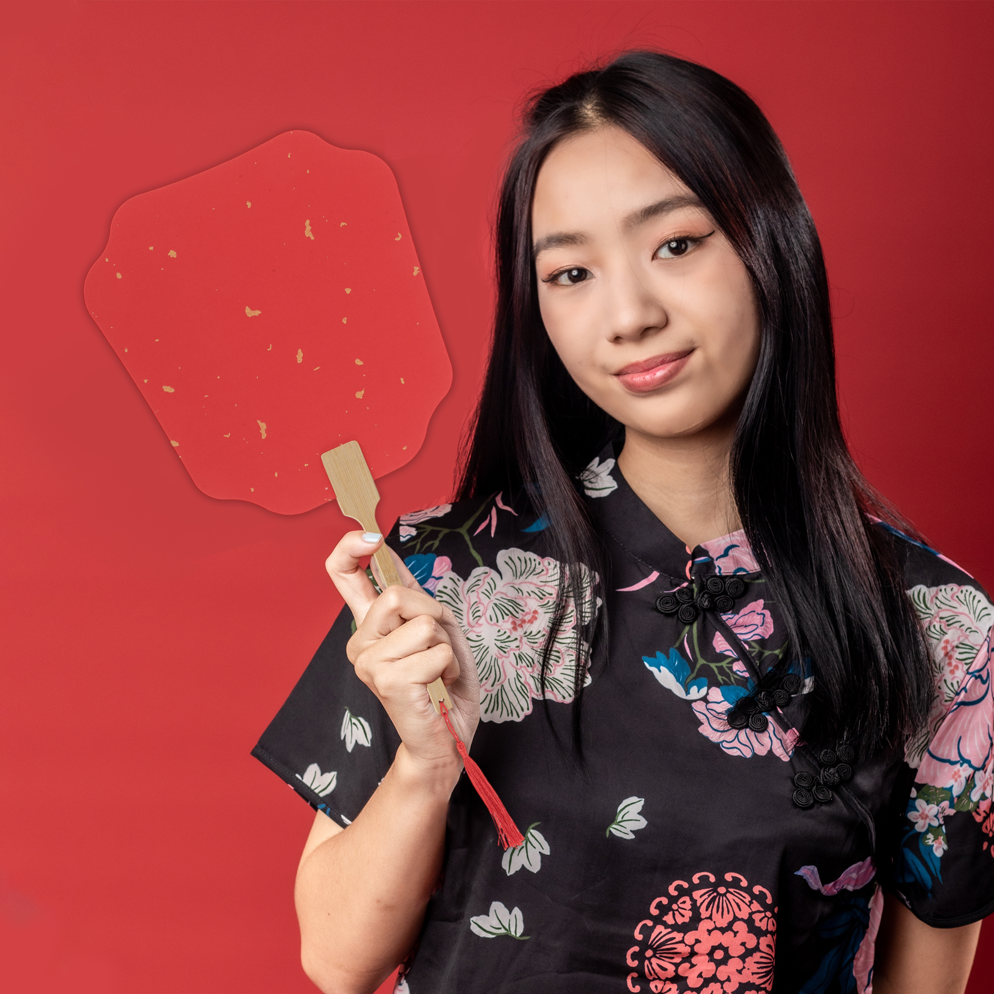 Unique Bargains Folding Fan Red Flying Fairy