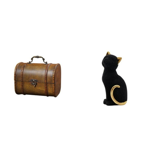 Estuche organizador de joyas,Organizador de joyas de madera para mujeres,hombres y niñas,Figura de escritorio,Estatua de gato,linda decoración para estante o escritorio,Figuras decorativas