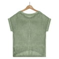 thumbnail image 6 of JIUKE Womens Crochet Tops Summer Short Sleeve Crew Neck Shirts Knit Hollow out Beach Cover up Tops, 6 of 7