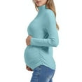 thumbnail image 3 of KIHOUT Women's Warm Maternity Velvet Fleece Top Ladies Fashion Solid Color Long Sleeve Pregnant Casual Tops, 3 of 9