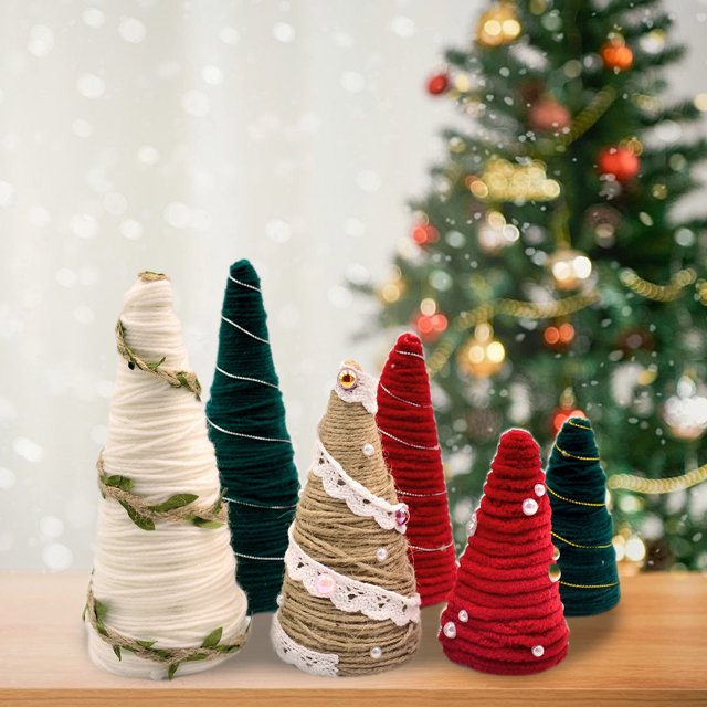 ¡Gran Descuento!, Juego de 6 adornos navideños de terciopelo, bandeja para árbol de Navidad, estante para mesa, adornos, decoración de escenas Akmoler