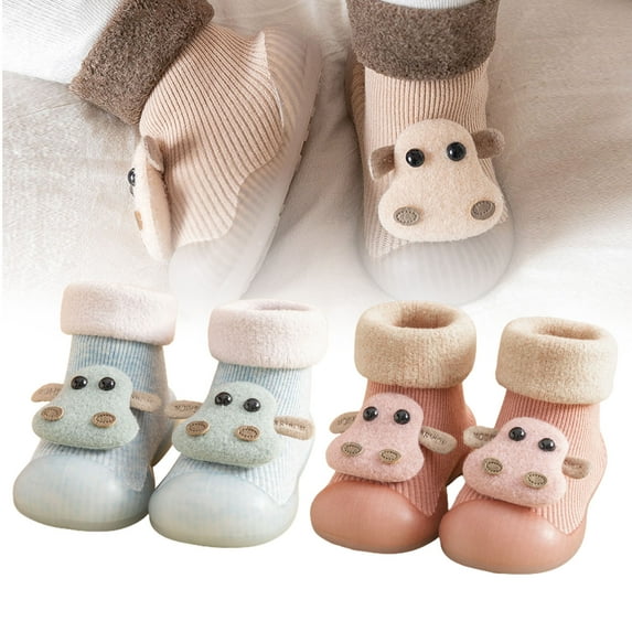 SPRING PARK Winter Warm Toddler Plush Thickened Soft Sole Baby Shoes Trainers Boys Girls