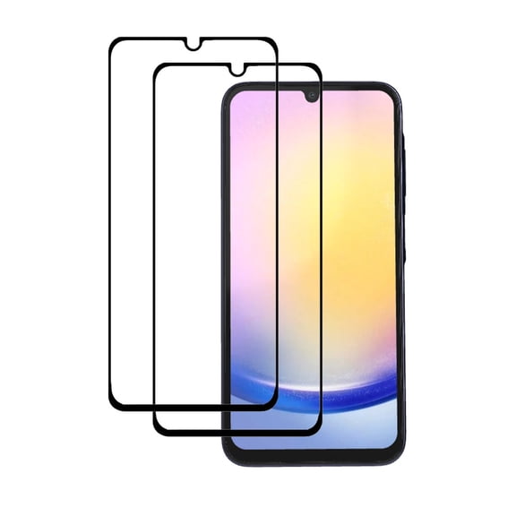 PAPAUTOP [2 Pcs] Black Full Coverage Anti-Scratch Easy Installation Tempered Glass Screen Protector for Samsung Galaxy A25 5G