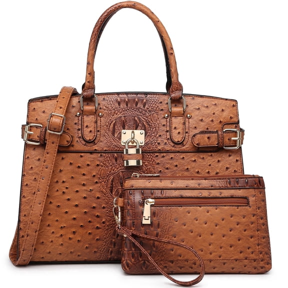 Top Handle Tote Handbags Work Shoulder Bags with Matching Wristlet Wallet for Women