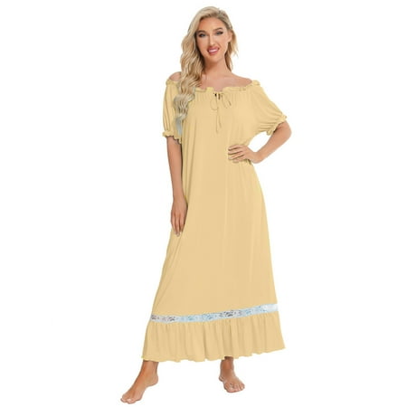 

FEREMO Plus Size Long Sleep Shirt Womens Sleepwear for Women