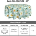 thumbnail image 4 of Daisy Tablecloth Round Table Cloth Washable Rustic Flower Table Cover for Decoration Kitchen Dining Room 60x90 Inch, 4 of 6