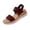 Red, variant on Womens Flat Sandals Open Toe Elastic Ankle Strap Slip on Comfy Low Wedge Sandals Black 37