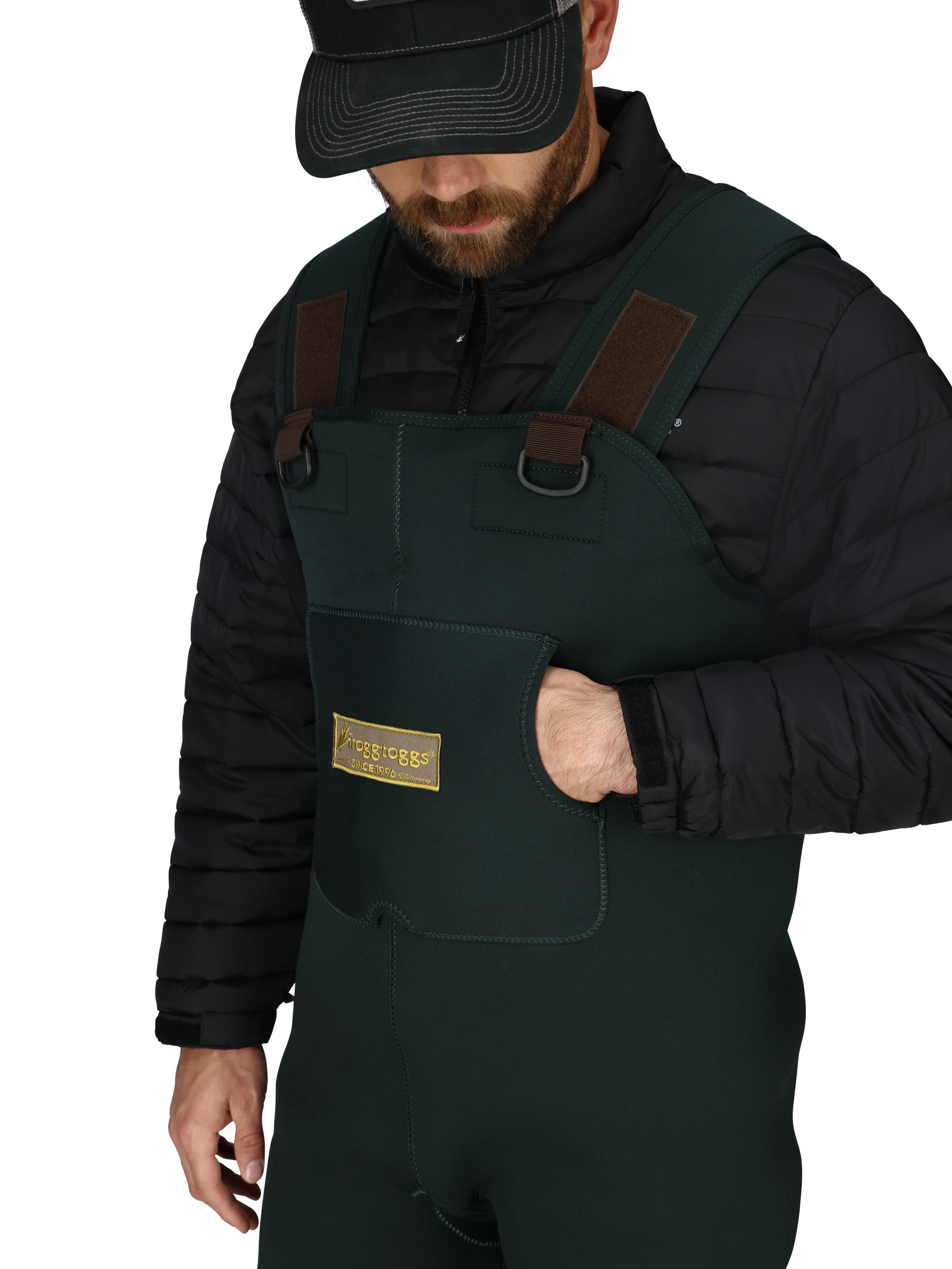 (3 pack) Frogg Toggs Men’s Amphib Bootfoot Chest Waders, Neoprene Waders for Fishing with 200g Thinsulate Cleated Boots, Forest Green, Size 11