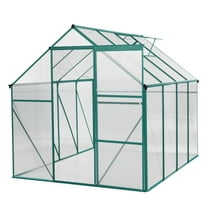Yesurprise 6x8FT Polycarbonate Greenhouse with Sliding Door Adjustable Roof Aluminum Walk-in Greenhouses for Outdoor Patio Backyard