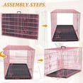 thumbnail image 2 of Dog Crate, Folding Portable Outdoor Large Two Door Metal Cat Dog Cage with ABS Tray LC Panel Floor Protecting Feet Wire Animal Pet Dog Kennel with Divider, 2 of 8
