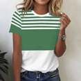 thumbnail image 2 of Ihhxva Women's Plus Women's Tops Moisture-Wicking Striped Crewneck Tee Fit Nautical Print T-Shirt Casual Summer Cotton Loose Style S-2XL, 2 of 7