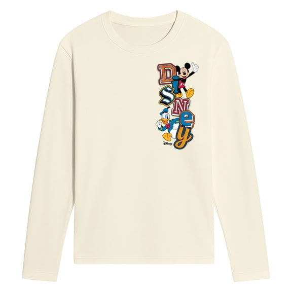 Disney - Faux Patch - Men's Long Sleeve Graphic T-Shirt