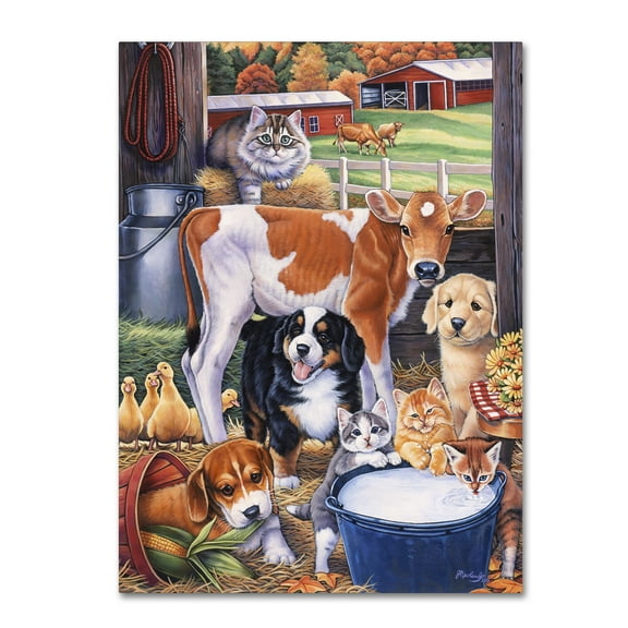 Trademark Fine Art 'Barn Pals' Canvas Art by Jenny Newland