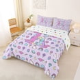 thumbnail image 2 of Manfei Kawaii Alphabet K Print Queen Comforter Set,Sweet Donut Comforter Sets Queen,Purple,Polkadot Reversible,3-Piece,1 Comforter and 2 Pillowcases, 2 of 7