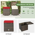 thumbnail image 4 of Gymax 2PCS Outdoor Patio Ottomans Hand-Woven PE Wicker Footstools w/ Removable Cushions Red, 4 of 9