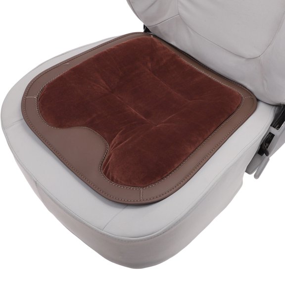 Unique Bargains Car Bottom Seat Pad Cover Brown Flannel Square Universal for Car SUV Truck 1 Pcs
