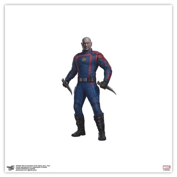 Gallery Pops Marvel Guardians of the Galaxy Vol 3 - Drax Wall Art, Unframed Version, 12" x 12"