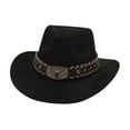thumbnail image 2 of Sombrero de vaquero moda cálido sombrero de protección ar para montar fijación temática de senderismo Negro, 2 of 8
