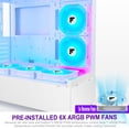 thumbnail image 4 of Funda para PC FOIFKIN F1 con ventilador ARGB ATX Mid-Tower tipo C de 6 PWM, color blanco, 4 of 7