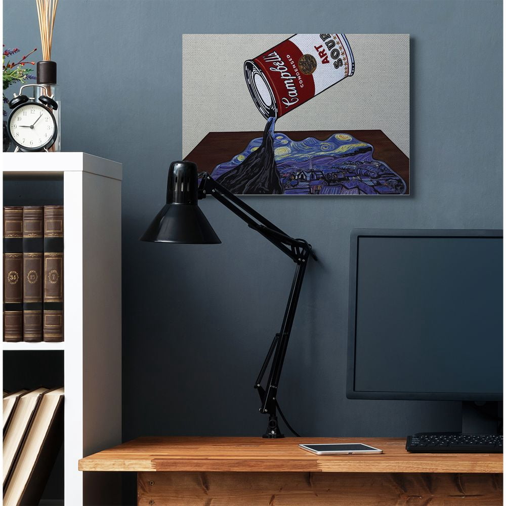 Stupell Industries Art Soup Van Gogh Andy Warhol Parody Modern Design Canvas Wall Art by Eric Waugh