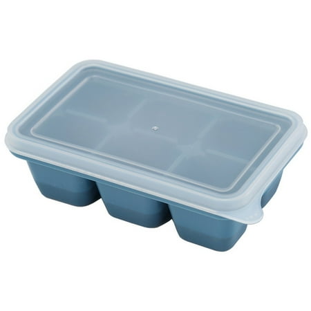 

Guardung 6 Grids Ice Cube Tray Reusable Mold Dessert Cake Pudding Mould Restaurant Kitchen Festival Freezing Molds with Lid Blue 1 Pc