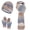 Coffee, variant on Hat Scarf Glove Set for Women Multi Color Striped Knit Winter Fall Warm 3 in 1 Set Christmas Outdoor Skiing (Khaki,Free Size)