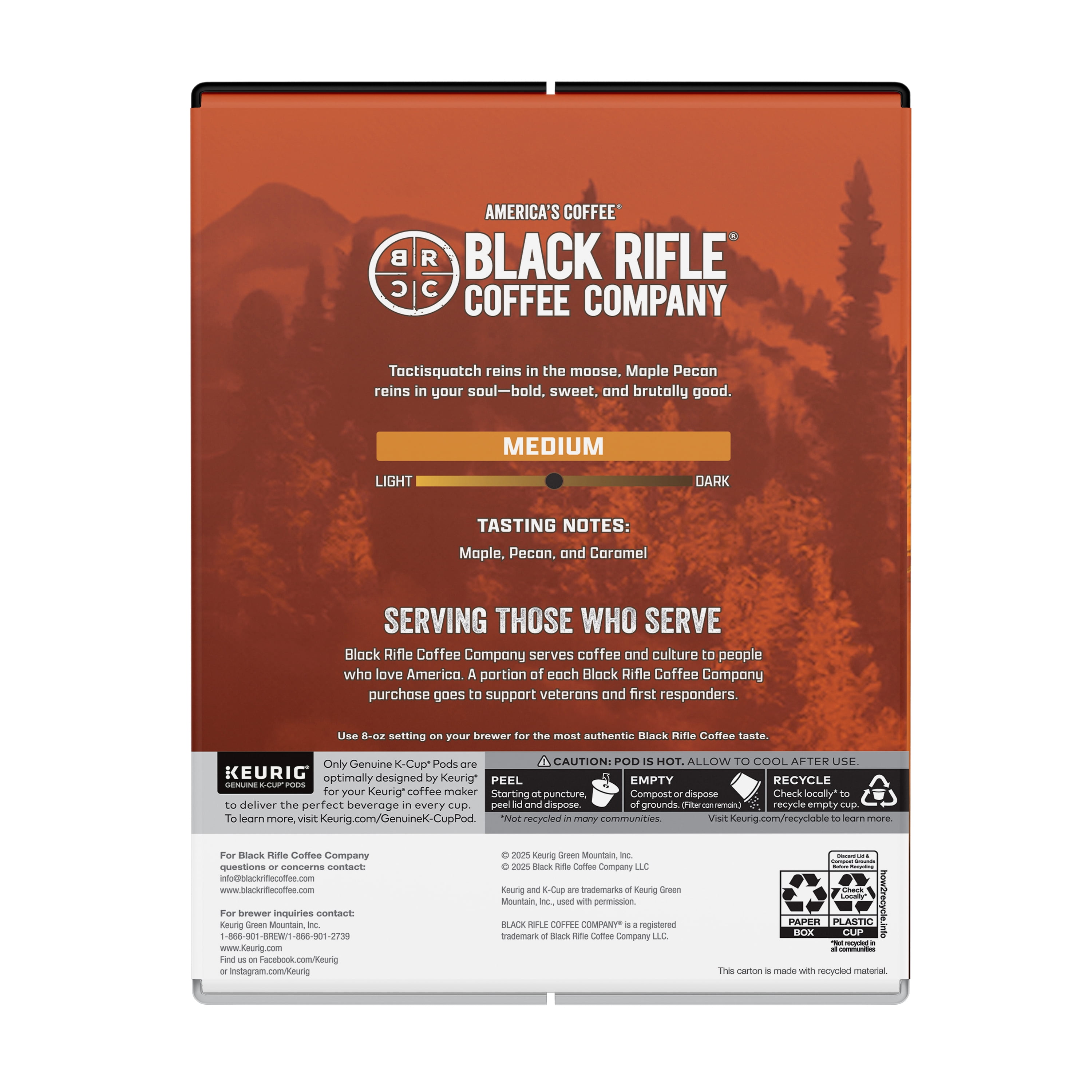 Black Rifle Coffee Company Maple Pecan K-Cup Pods, 22 Ct