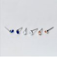 thumbnail image 2 of QQTDFG 925 Sterling Silver Tiny Teardrop CZ Helix Tragus Stud Earrings A1905-Blue - a pair, 2 of 9