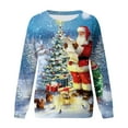thumbnail image 3 of Chandail en Molleton de Noël pour Femmes Col Rond Pull Chaud Manches Longues Cardigan de Vacances Imprimé Mode Pull Mi-Long, 3 of 4