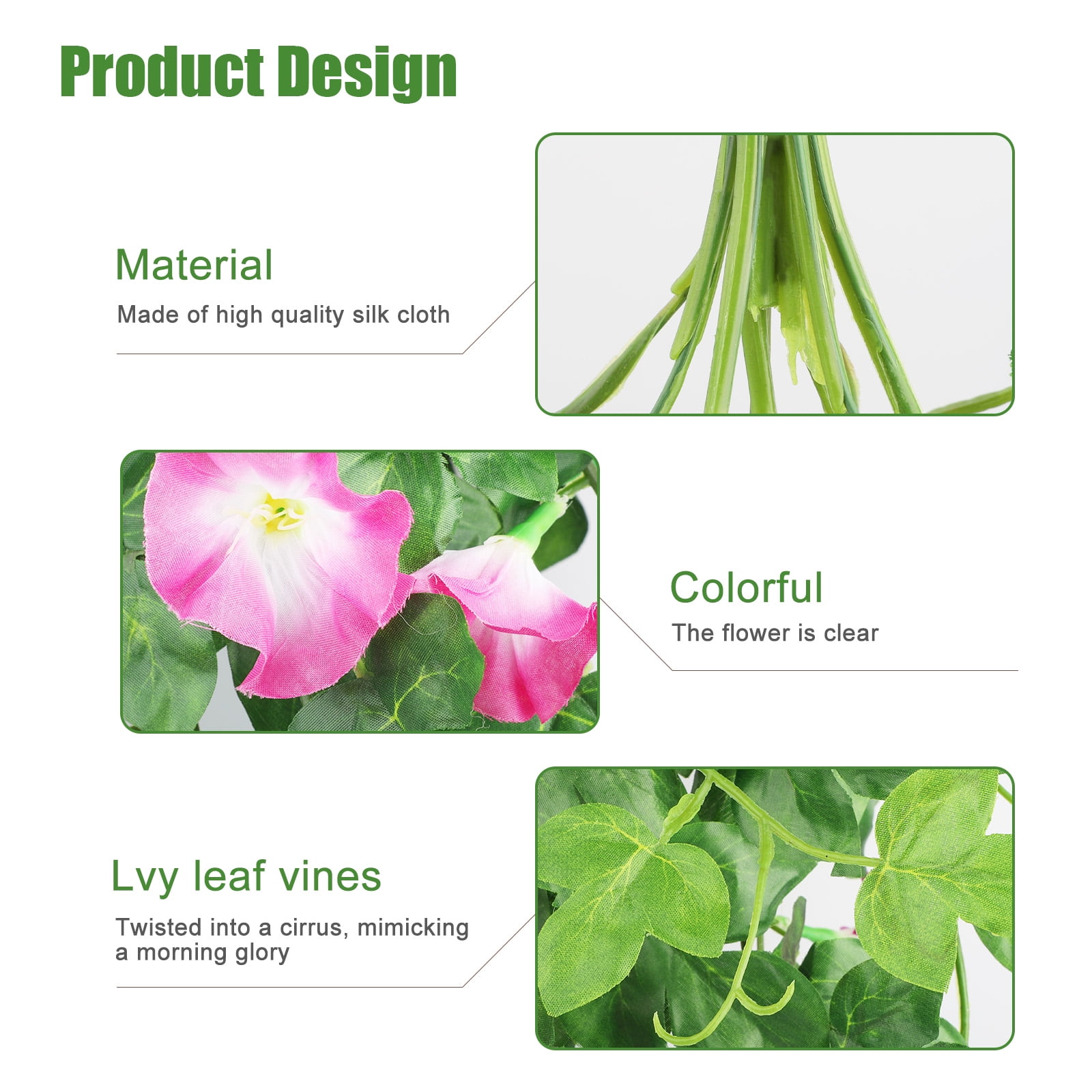 Daluo New Arrival 2 Bunches Artificial Vines 35.4 Morning Glory