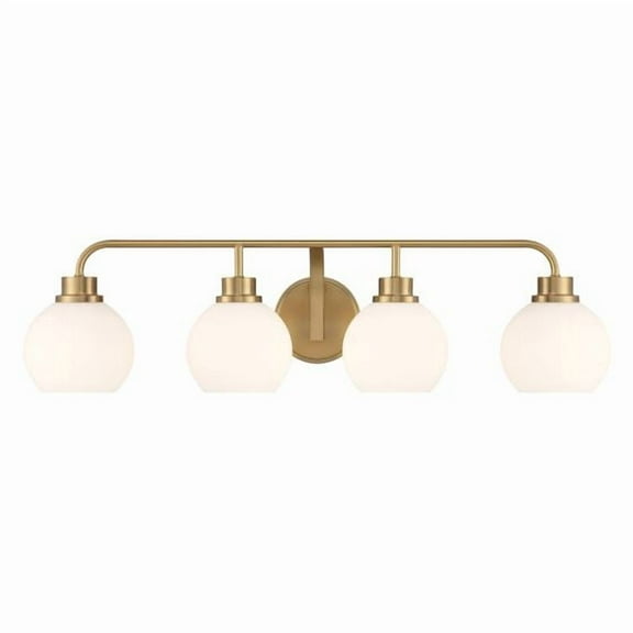 Meridian M80082NB 4-Light Bathroom Vanity Light in Natural Brass