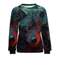 thumbnail image 7 of Colorful Lone Wolf Women's Floral Printed Sweatshirt Long Sleeve Crewneck Casual Loose Vintage Graphic Pullover Tops, 7 of 7