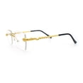 thumbnail image 6 of Rimless Serpent Snake Arm Luxury Clear Lens Rectangle Fashion Glasses Gold, 6 of 8