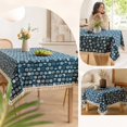 thumbnail image 2 of SLYNSHome Cotton Linen Tablecloth, 100x150 cm Printed Tassel Rectangular Table Cover, Washable Decorative Cloth for Dining Table Coffee Table Kitchen Home Decor, 2 of 7