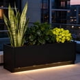 thumbnail image 4 of Black Metal Raised Planter Box with LED Light Strips – Controller Included, Easy Snap-On Assembly, Drainage Holes – Outdoor Decorative Flower Bed for Patio, Garden, Herbs, Vegetables, 4 of 8